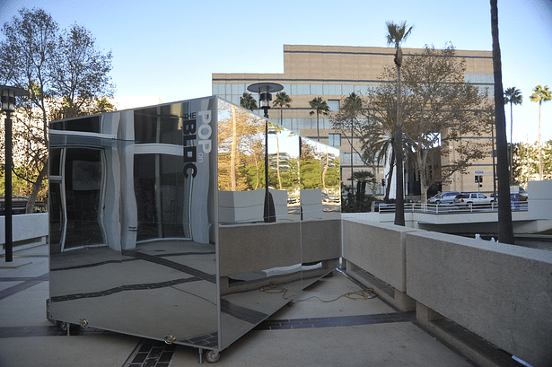 The Touch BLOC as seen from behind at an installation across the street from the Los Angeles County Museum of Art.