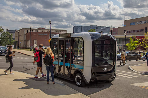 Autonomous cars, buses, and vans, like Local Motors' Olli, redefine commuting and thus the value of property. Image: Local Motors.