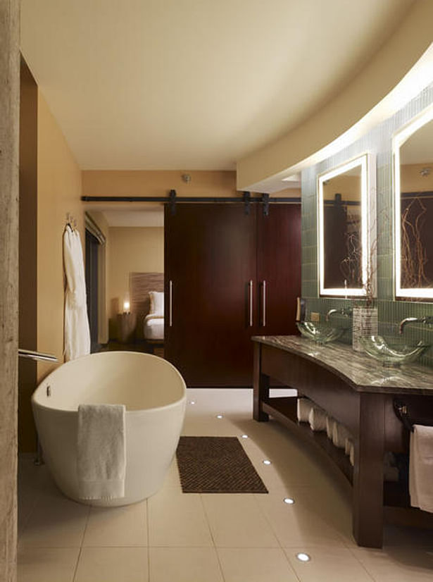 Presidential Suite bathroom with view into the bedroom