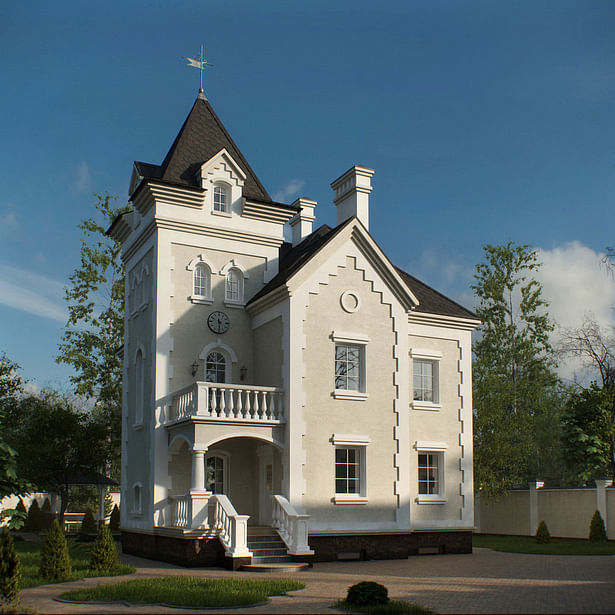 3d render of Mansion exterior renovation