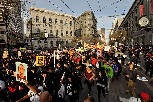 A Black Lives Matter demonstration in San Francisco. Image via flickr/Jim Killock.