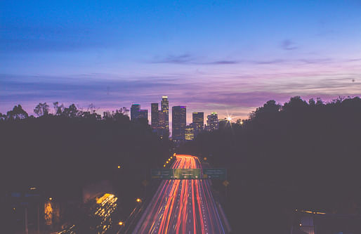 View of the 110 Freeway and the Downtown LA skyline. Photo: demxx/Flickr.