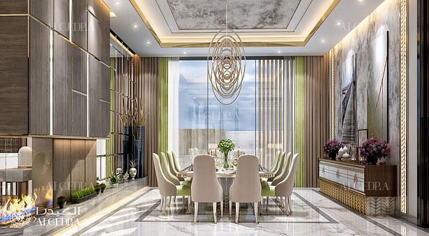 Dining area in luxury villa