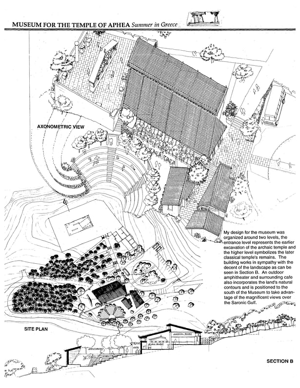 SUMMER STUDY IN GREECE - Site/Roof Plan for Temple Artifacts 