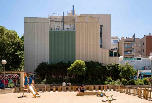 Jardins Caterina Albert in Barcelona is one of the ten blind walls that applicants in the 10 Blind Walls International Ideas Competition for Young Architects are being tasked to remodel (details below). Photo: Barcelona City Council