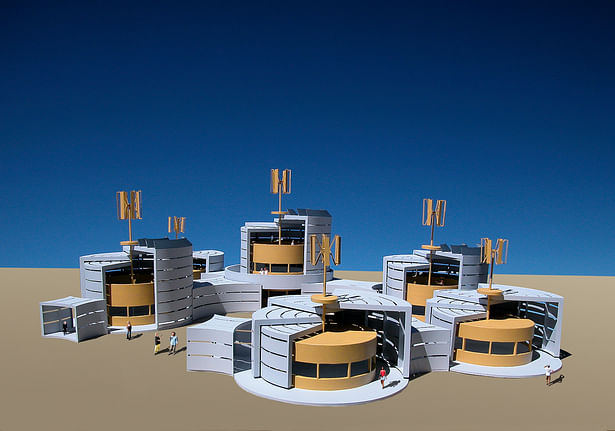 The Desert Winds Eco-spa, powered by the wind and by the sun.