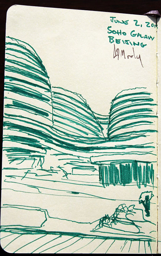 quick sketch of Zaha Hadid's Galaxy Soho via Alexander Morley