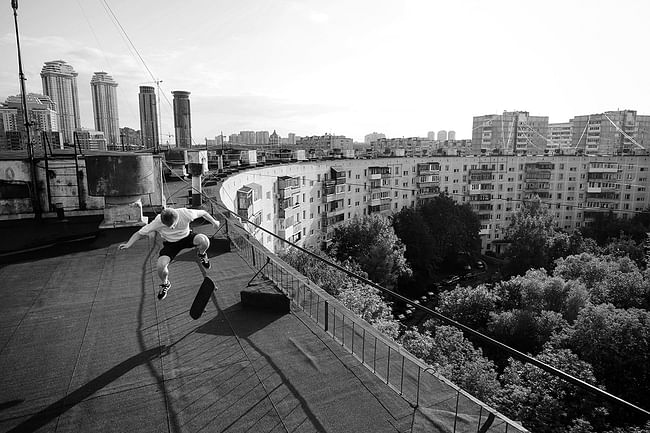 As more and more once-public buildings in Moscow become privatized and increasingly off-limits, the city's youth reclaims the most exciting, hidden spaces. (Photo: Pasha Volkov; image via calvertjournal.com)