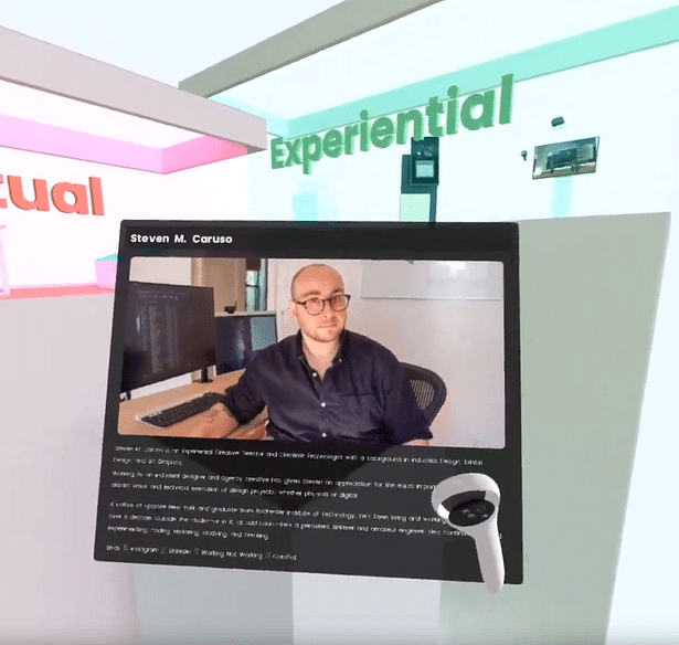 In VR, information panels can be moved with the motion controllers.