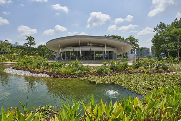 The dining area provides a unique dining in the park experience