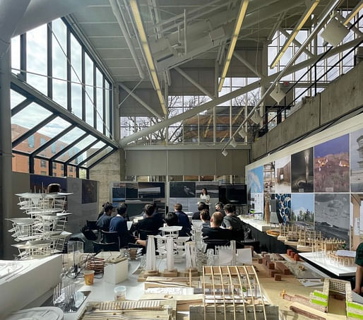 M.Arch II student Meredith Hutto presents her final project during the 'Eco Folly' studio led by Grace La and Erika Naginski. Image courtesy of Harvard GSD via @harvardgsd/Instagram.