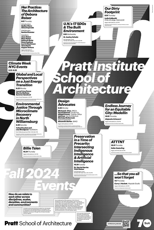 Lecture poster courtesy of the Pratt School of Architecture