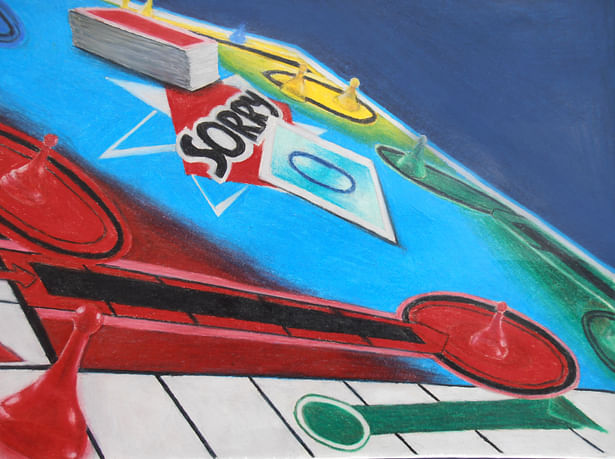 Sorry Game Board Medium: Colored Pencil Size: 14in x 11in