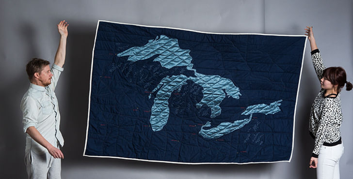 Great Lakes quilt (2012). Image courtesy Emily Fischer.