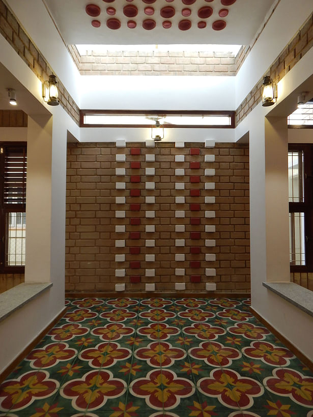 Athangudi Tiles In Courtyard Flooring