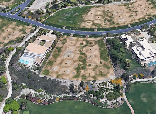 The vacant future site of Kardashian and Ando's Palm Springs home. Image courtesy Google Earth via The Sun US.