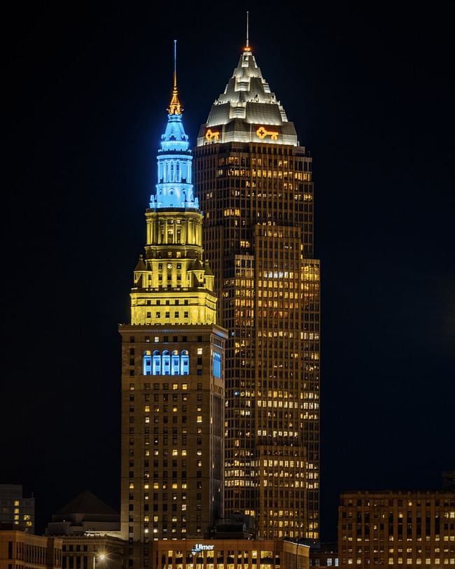 Terminal Tower in Cleaveland, OH. Image © Gabe Wasylko via Twitter @GabeWasylko.