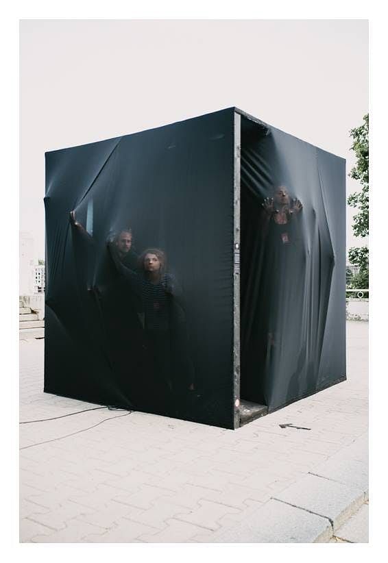 Urban installation 'Minusoid is Sinusoid' in Tartu, Estonia by Liina Soosaar together with designer Annika Kangur, DJ Madis Vahtramäe, writer Mariann Tihane and architect Merilin Kaup; Photo- Patrik Tamm