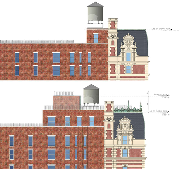 Proposed penthouse addition @ Chatsworth (excerpt from LPC package)