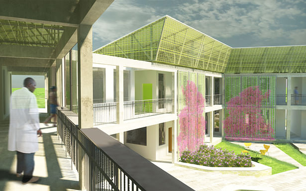 Courtyard Rendering from the Second Floor