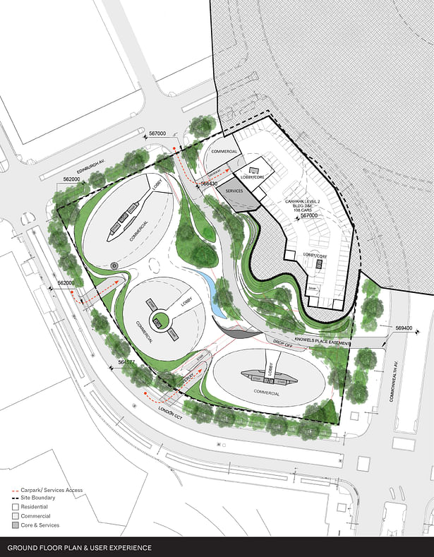 Marion Park Masterplan - ground floor podium floor plan © Contreras Earl Architecture