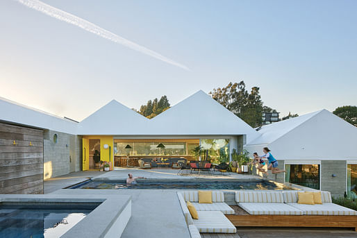 Single Family Residential - Medium (Up to 5,000 Sq. Ft.), Merit Award: House Stepping Down a Hill in Los Angeles, CA by Bestor Architecture. Photo: Bruce Damonte.