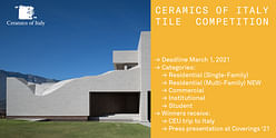 Ceramics of Italy Launches its 2021 Tile Competition