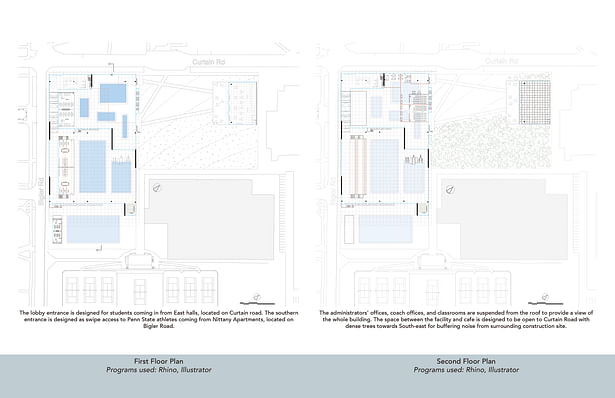 Floor plans showing the final design