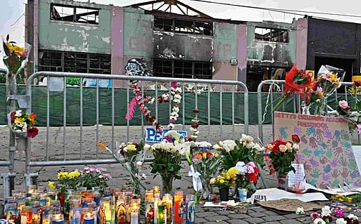 Memorial outside the Ghost Ship warehouse in Oakland. Photo via wsws.org.