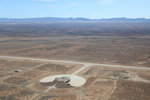 Aerial view of New Mexico's Spaceport America, including the Virgin Galactic Gateway to Space building. Photo courtesy of Spaceport America.