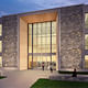 The Dyson Center’s main entrance creates a tall glass portal, the visual termination of a key cross-campus vista.