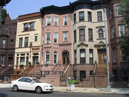 Brownstones in Bedford-Stuyvesant, a rapidly gentrifying neighborhood (or not, according to the Slate article) in Brooklyn. Photo: Henrik Romby/Wikipedia