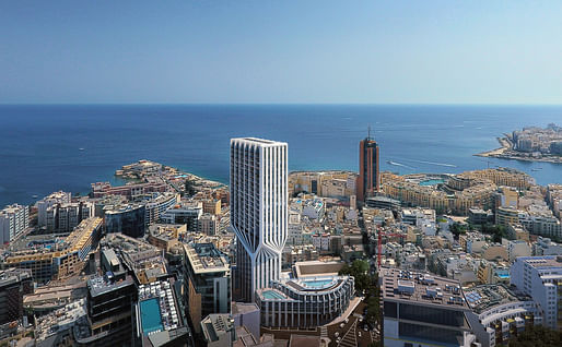 Mercury Tower development by Zaha Hadid Architects. Rendering by VA.