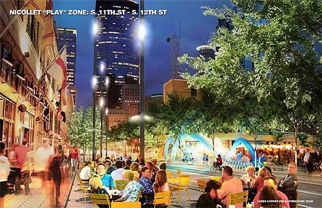 Slide from James Corner Field Operations' Nicollet Mall redesign presentation