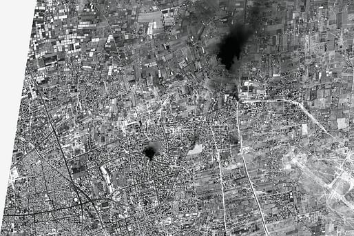 At 11.39am on August 1, 2014, a European satellite called Pleiades happened to be passing over Gaza and took a single, high resolution photograph. This image is a rare insight into the day of conflict as it developed. It is possible to see a recent explosion, areas burning and tanks moving into position. The resolution of 50 centimetres per pixel was previously unavailable for satellite images of Gaza because of the US monopoly and a US-Israeli agreement that forced all satellite images of the...