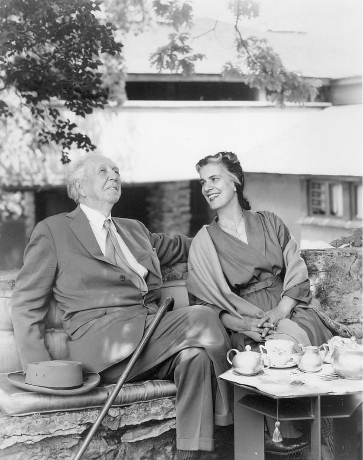 Frank and Olgivanna Wright at home/work. Photo: Frank Lloyd Wright Foundation