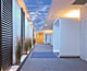 Hallways in corporate towers benefit from altering the perceived zenith.