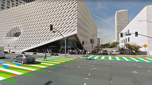 Rendering of Carlos Cruz-Diez, Couleur Additive, 2017 for The Broad in association with pacific Standard time: LA/LA. Courtesy of the Cruz-Diez Art Foundation and the artist.