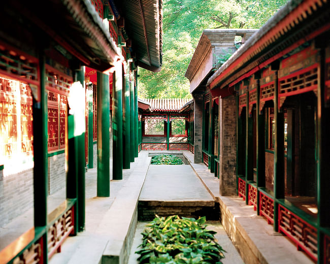 Grand Theater, Prince Kung's Mansion, in Beijing, China. An outdoor corridor runs along the west side of the Grand Theater, 2017. Photo: Yu Zhixin