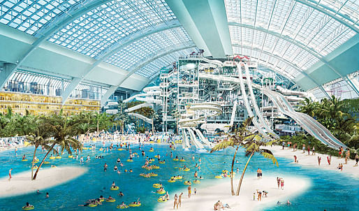 The water-park element of the development, currently under construction, is modeled after Hawaii.