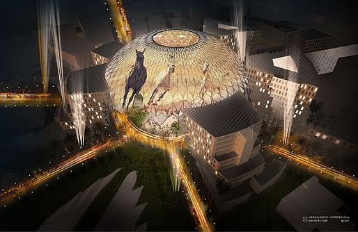 Al Wasl Plaza designed by Adrian Smith + Gordon Gill Architecture. Image courtesy of the firm.