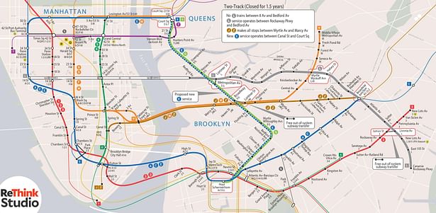 Extending the E train along the G in northern Brooklyn