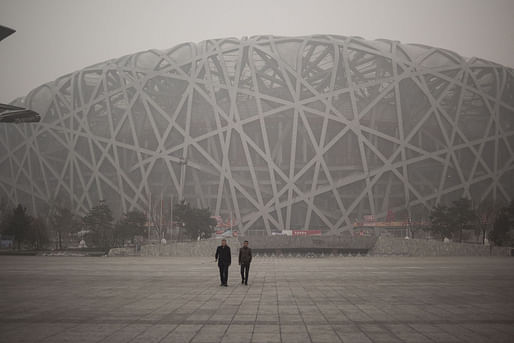 Bird's Nest Olympic Stadium in Beijing on December 1, 2015. Image via darkroom.baltimoresun.com