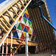 The exterior of the Cardboard Cathedral.