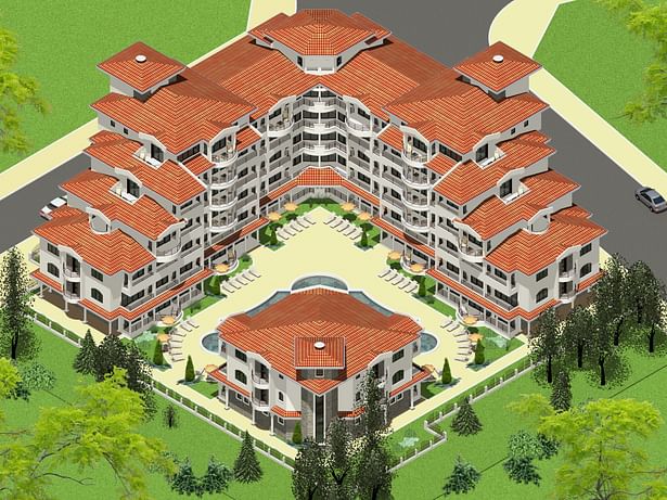 Complex of Holiday Apartments 'Chateau Valon' - Axonometry