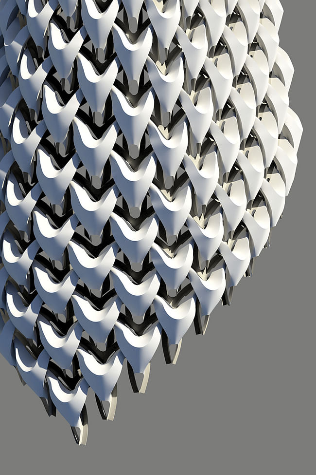Robotic fabrication of “Sartorial Tectonics” facade system, with Andrew Saunders. Image: Andrew Saunders