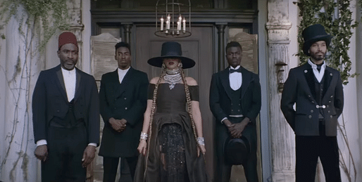 Screenshot from Beyoncé's 'Formation' music video at the Fenyes Mansion in Pasadena, California.
