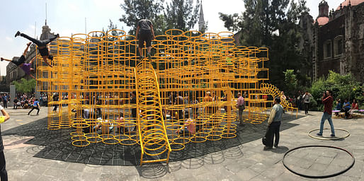 From 'Communicating Structures, Jungle of Hoops' by Anonima, Mexico City, Mexico, 2016. Image credit: Oswaldo Ramírez & Anonima