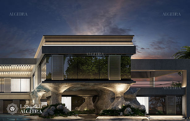 Luxury villa facade lighting design