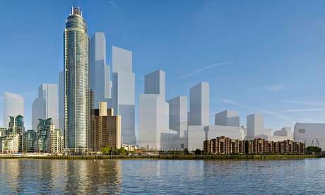 How the view along the Thames from Vauxhall might look. (The Guardian; Photograph: Hayes Davidson)